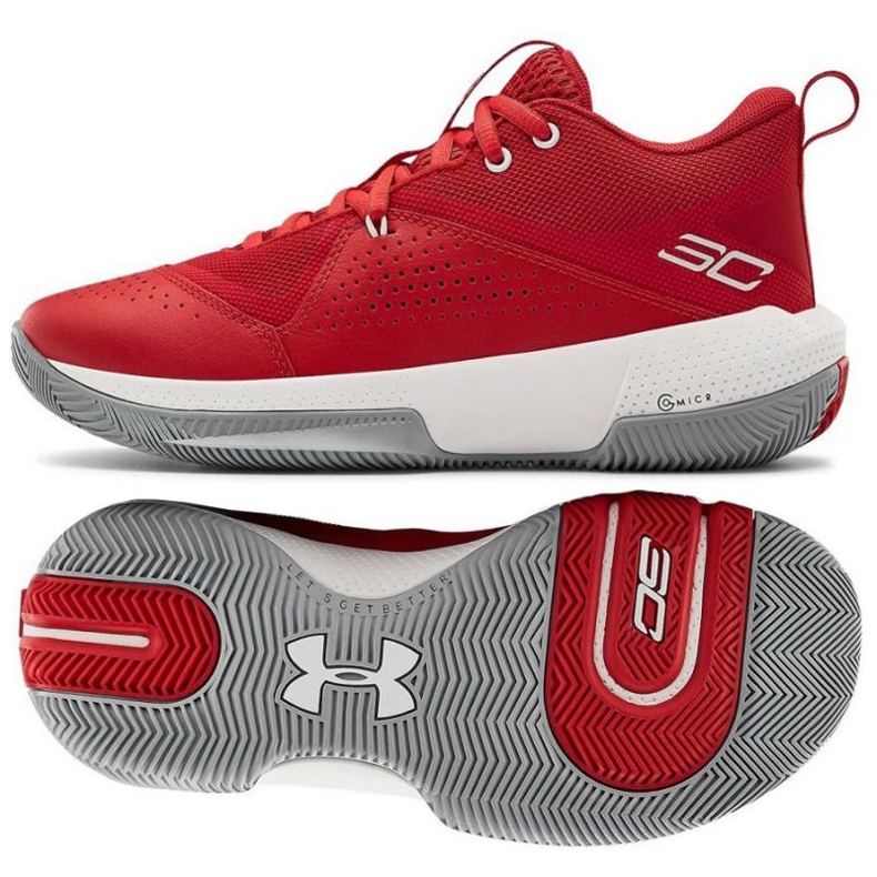 Under Armour Gs Sc 3Zero Iv Boys Jr 3023918-600 tênis de basquete vermelho laranjas e tintos