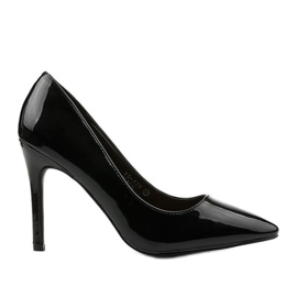Sapatos pretos laqueados com salto Rhodes