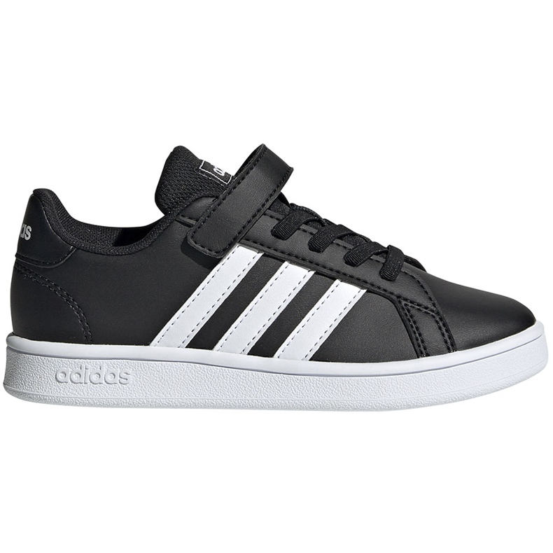 Sapatos infantis Adidas Grand Court C preto e branco EF0108