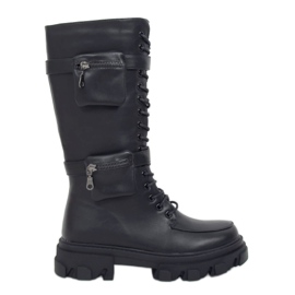 Botas pretas com bolsas RB64P Preto