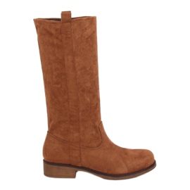 Botas com parte superior de camelo ST-19P de camelo reto castanho Botas com parte superior de camelo ST-19P de camelo reto castanho