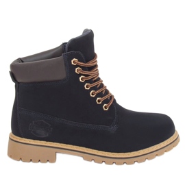 Botas femininas com isolamento de madeira azul marinho B175-22 MARINHO / CAMEL azul-marinho