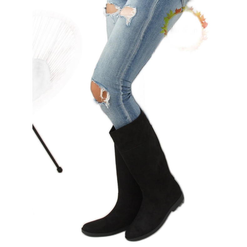 Galochas femininas negras pretas D62P pretas preto