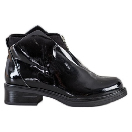 Gogo Botas envernizadas com zíper preto