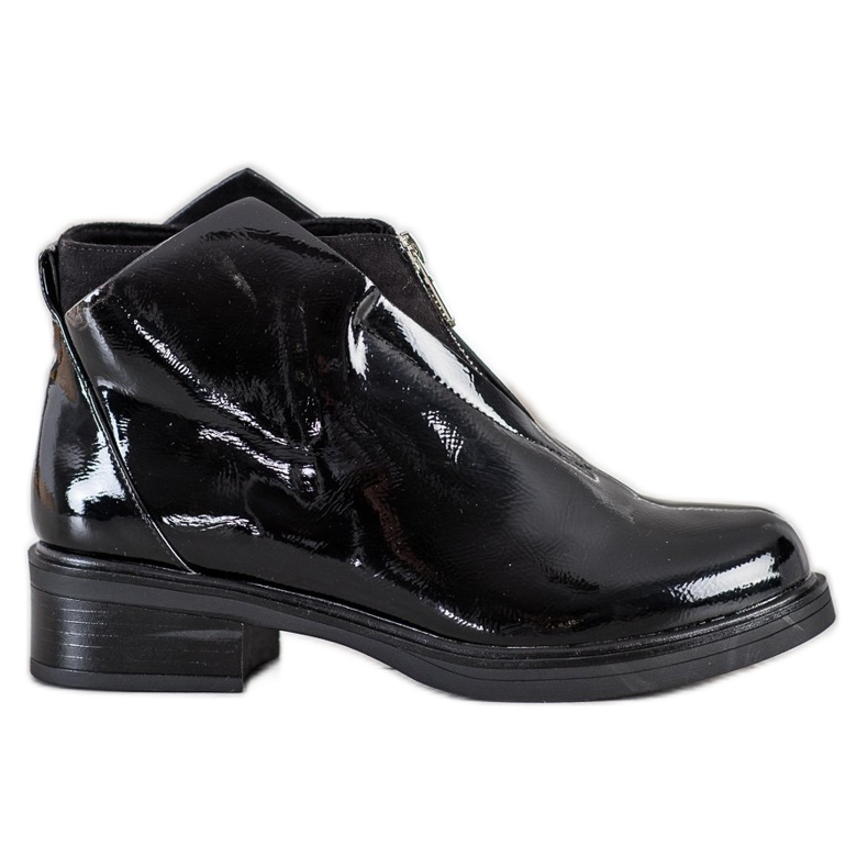 Gogo Botas envernizadas com zíper preto