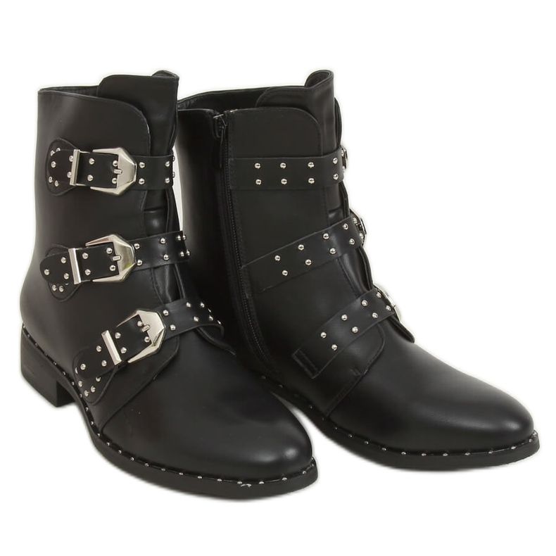 Botas pretas com tachas pretas HX502 Preto