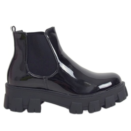 Botas Chelsea lacadas pretas NC1086 Pretas preto