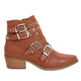 Botas com tachas camelo CK568 Marrom castanho