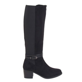 Preto PE230P Botas de equitação pretas com parte superior flexível
