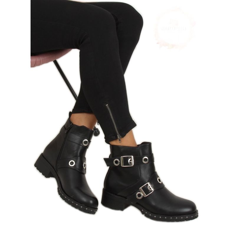 Botas militares pretas X581 Pretas preto prata
