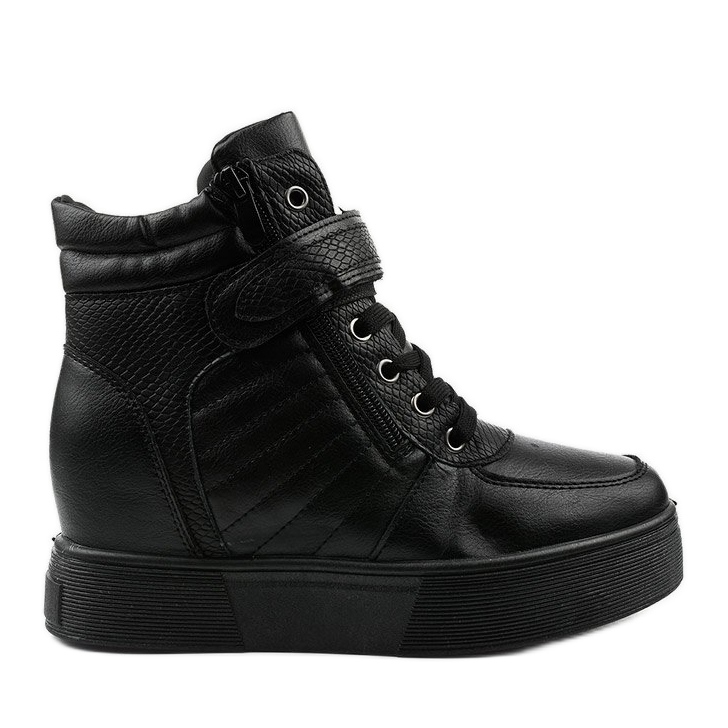 Botas pretas quentes na cunha AB0013 preto