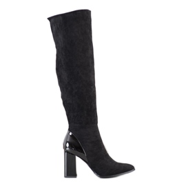 Goodin Botas com inserto envernizado preto