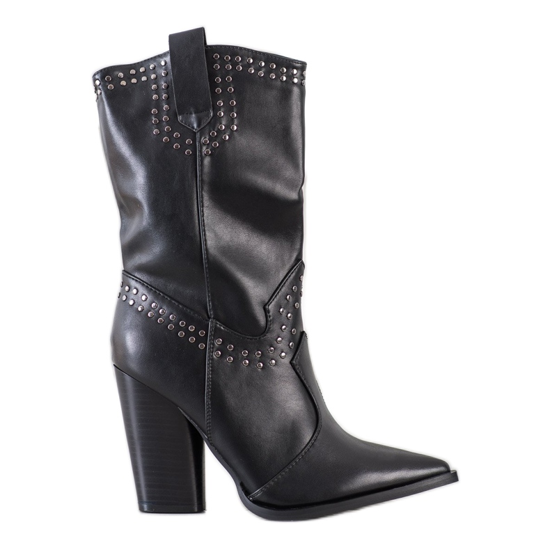 Seastar Botas de caubói no spitz preto