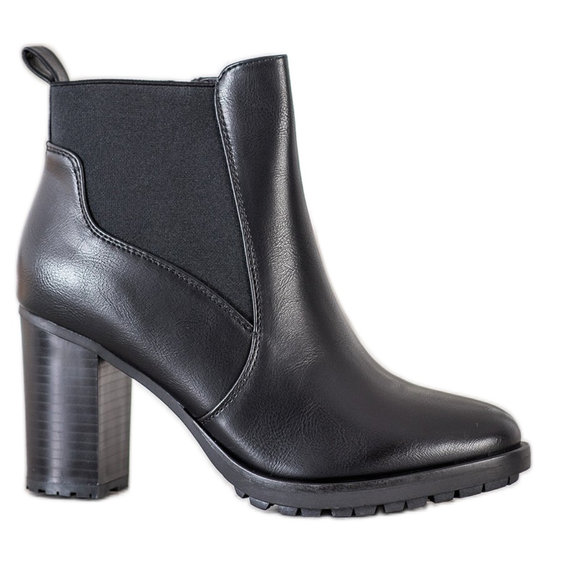 Lovery Botas casuais de salto alto preto