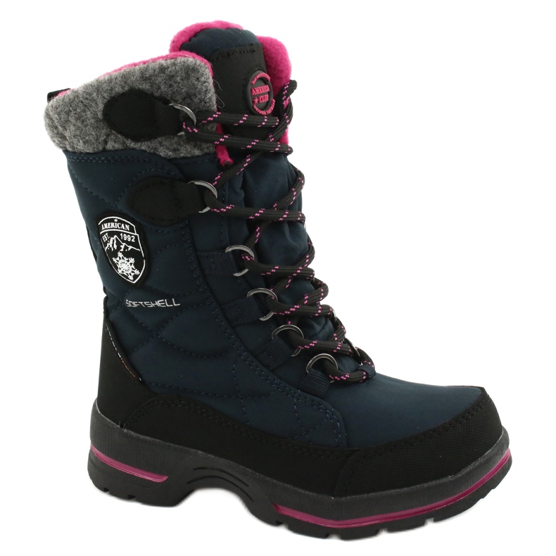 Botas de neve com membrana American Club SN15 / 20 marinho azul marinho rosa cinza