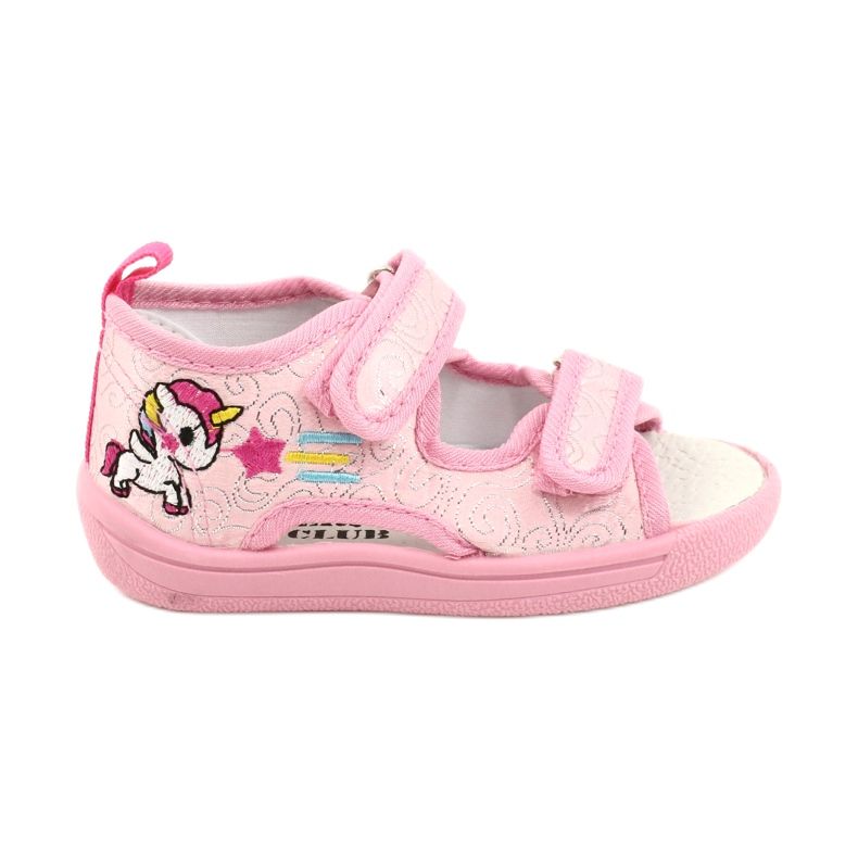 American Club Chinelos sandálias americanas TEN38 / 20, inserção de couro rosa