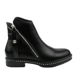 Botas femininas negras com zíper, Nonarila preto Botas femininas negras com zíper, Nonarila preto