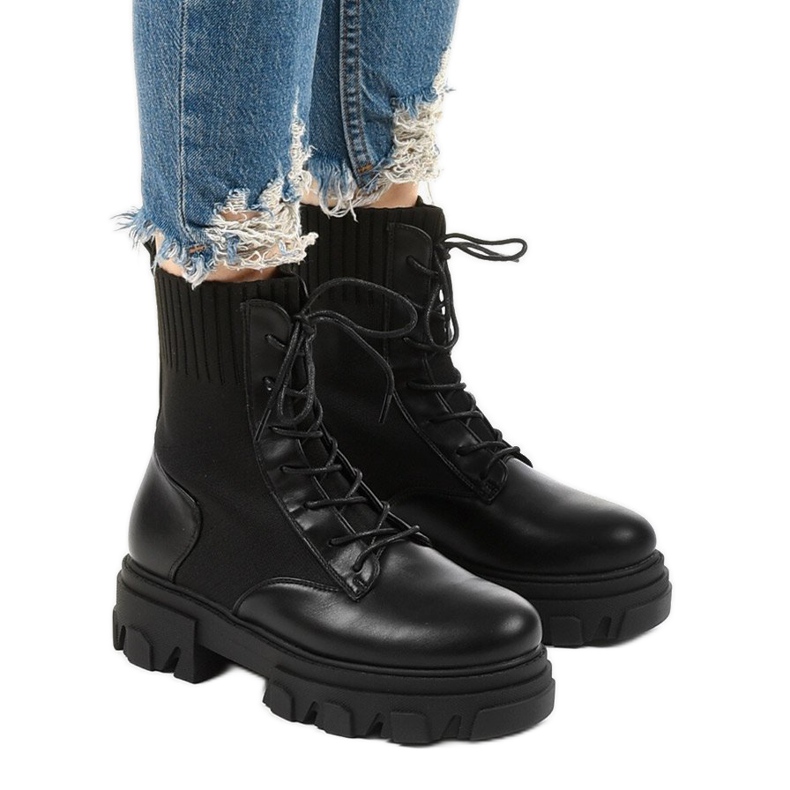 Botas de caminhada pretas na plataforma Meadowcrest preto