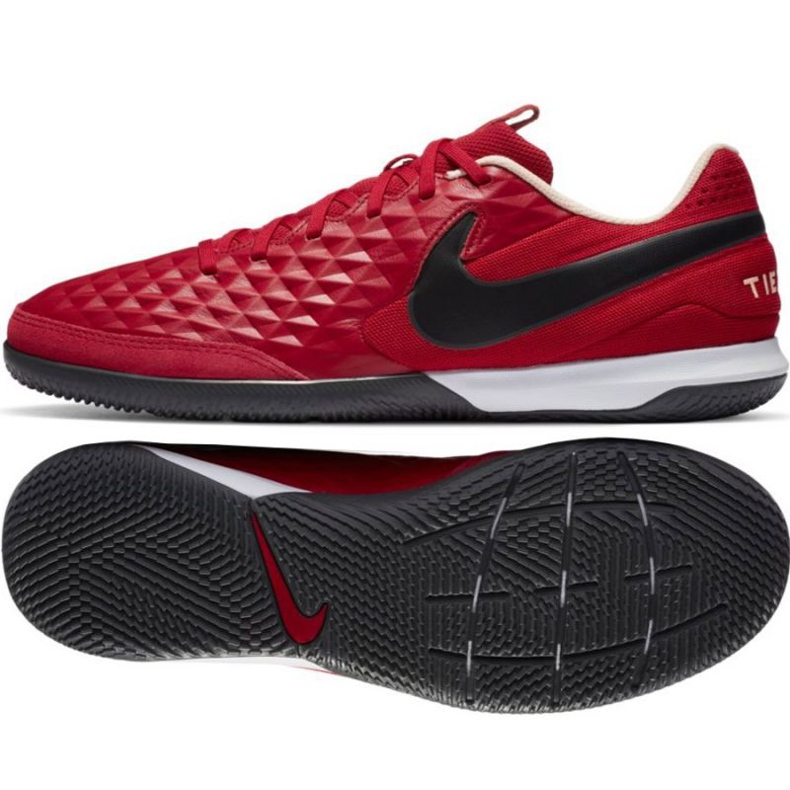 Chuteiras Nike Tiempo Legend 8 Academy Ic M AT6099 608 vermelho laranjas e tintos