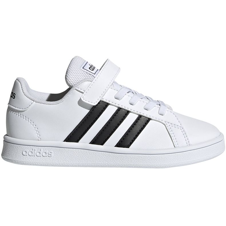 Sapatos para crianças adidas Grand Court C branco e preto EF0109