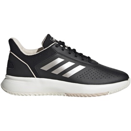 Sapatos femininos Adidas Courtsmash pretos EG4204