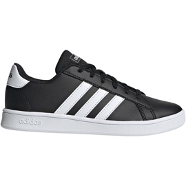 Sapatos infantis Adidas Grand Court K preto e branco EF0102