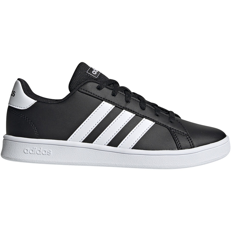 Sapatos infantis Adidas Grand Court K preto e branco EF0102