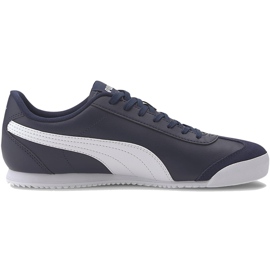 Sapatos masculinos Puma Turino azul marinho-branco 371113 04 azul-marinho