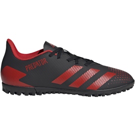 Chuteiras adidas Predator 20.4 Tf preto e vermelho EE9585 branco
