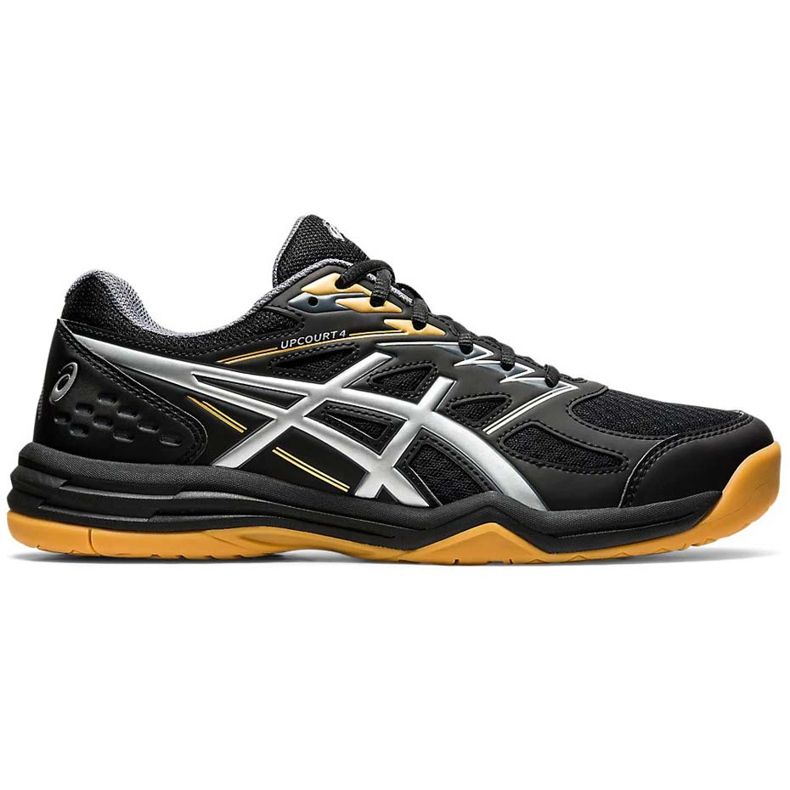 Tênis Asics Upcourt 4 pretos 1071A053 001 masculinos para voleibol