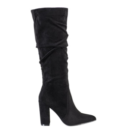 Goodin Botas com parte superior franzida preto