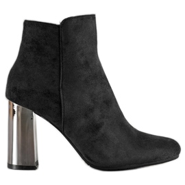 Janessa Botas Com Salto Prateado preto