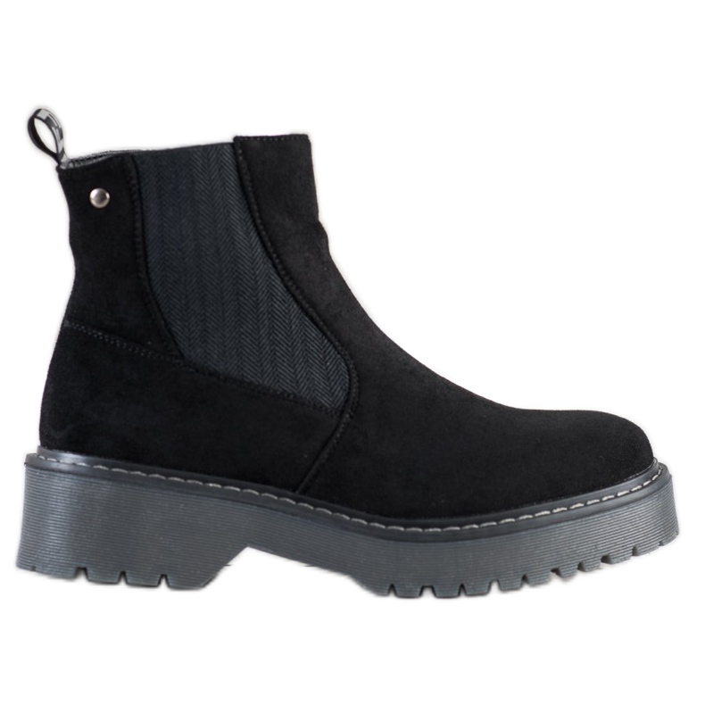 J. Star Botas elegantes na plataforma preto