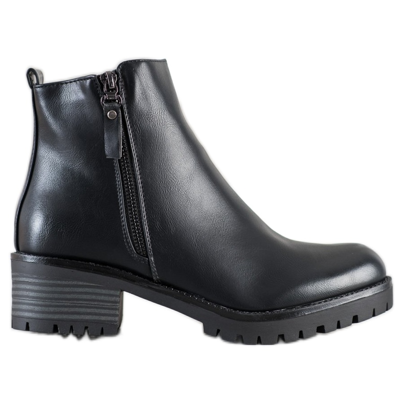 Ideal Shoes Botas Pretas Confortáveis preto