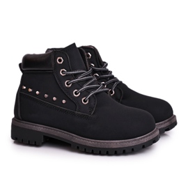 MSMG Botas infantis pretas quentes Gonzo com tachas preto