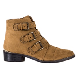 Corina Botas marrons com fivelas castanho
