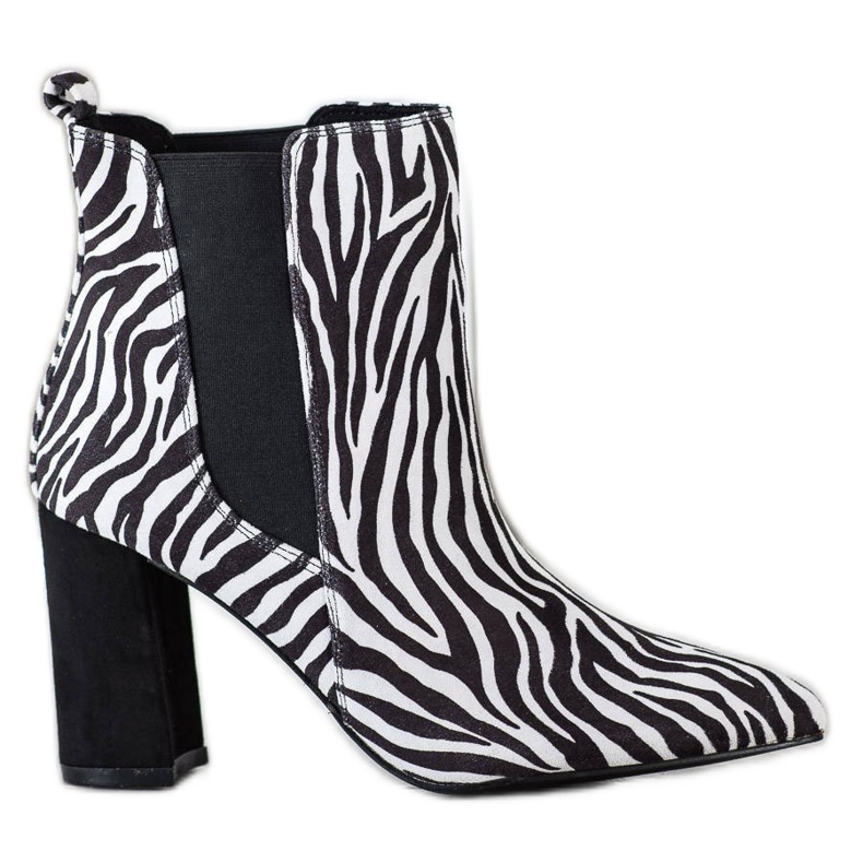Corina Zebra Print Boot branco preto