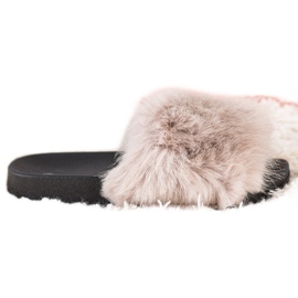 SHELOVET Chinelos de pele confortáveis bege