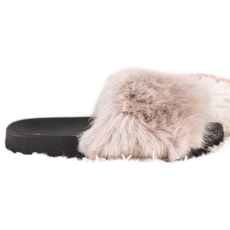 SHELOVET Chinelos de pele confortáveis bege