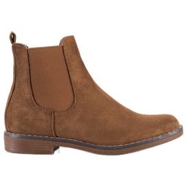 SHELOVET Botas Camel Chelsea marrom