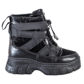 SHELOVET Botas de neve pretas com aquecimento preto
