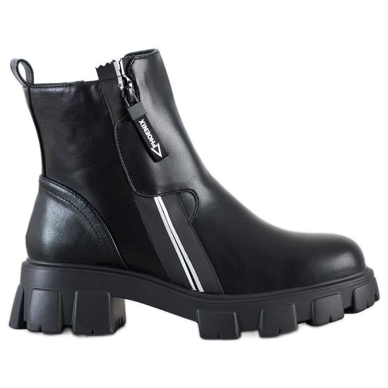 Weide Botas elegantes com zíper decorativo preto