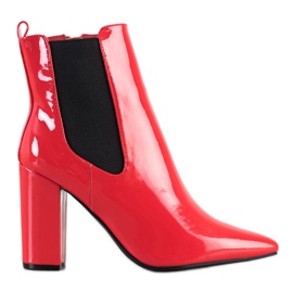 Yes Mile Botas Lacadas In Spitz vermelho Yes Mile Botas Lacadas In Spitz vermelho