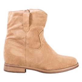 Seastar Botas de cowboy quentes na cunha bege Seastar Botas de cowboy quentes na cunha bege