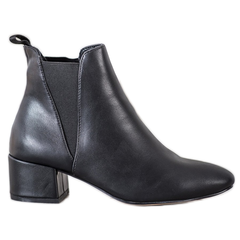 SHELOVET Botas Chelsea de salto baixo preto