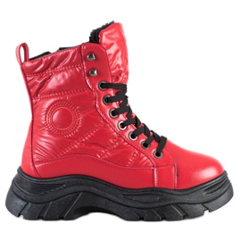 SHELOVET Trappers acolchoados da moda vermelho SHELOVET Trappers acolchoados da moda vermelho