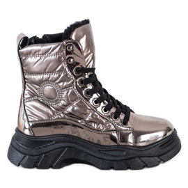 SHELOVET Trappers acolchoados da moda cinza SHELOVET Trappers acolchoados da moda cinza