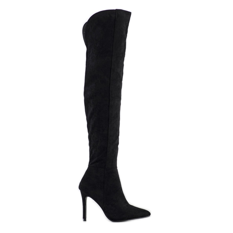 Small Swan Botas de salto alto sexy preto