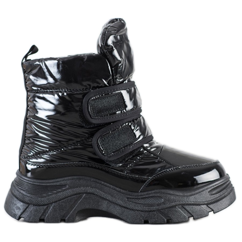 SHELOVET Botas de neve brilhantes com velcro preto