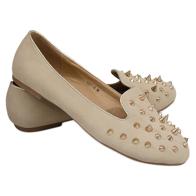 Bailarinas com pregos Y271 Bege Spikes
